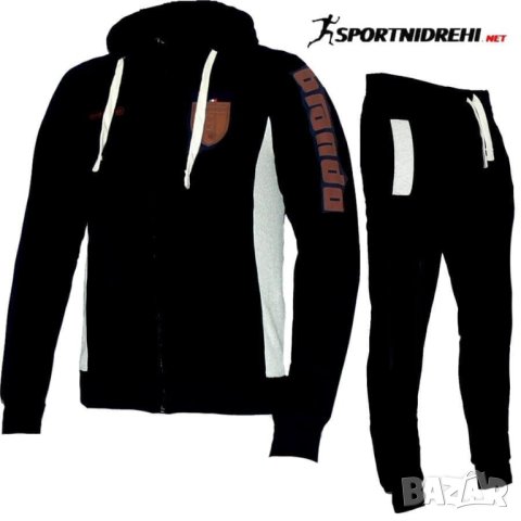 Мъжки спортен екип BRANDO, черен, памук и ликра, с качулка, снимка 2 - Спортни дрехи, екипи - 42909800