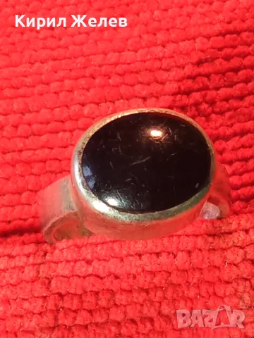 СТИЛЕН РЕТРО АРТ СРЕБЪРЕН ПРЪСТЕН СРЕБРО 925 с ШЛИФОВАН ЧЕРЕН ОНИКС РЪЧНА ИЗРАБОТКА 10089, снимка 12 - Пръстени - 49916921