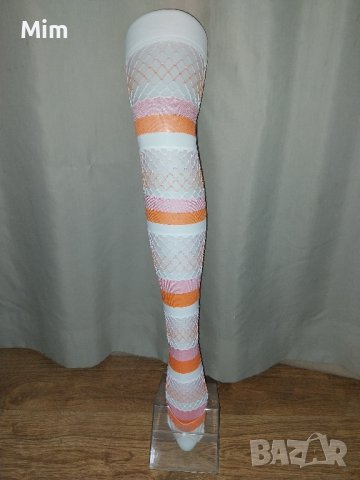 Дамски чорапи на мрежа  райе в различни цветове , снимка 4 - Бельо - 42459763