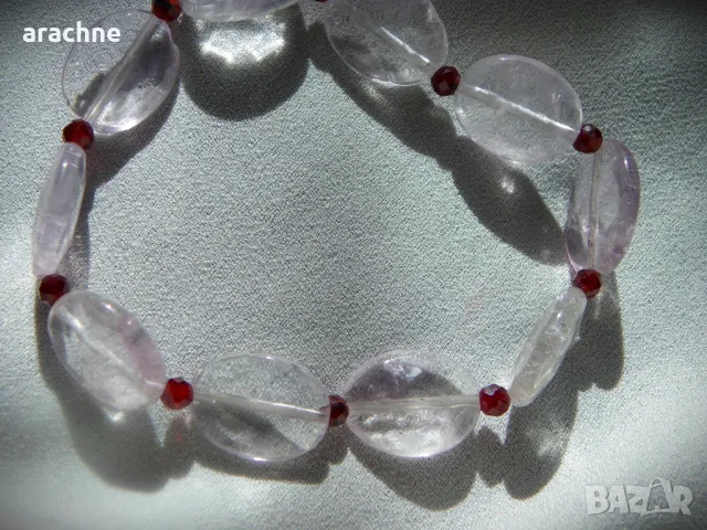 Гривна с планински кристал и рубини, снимка 7 - Гривни - 48627934