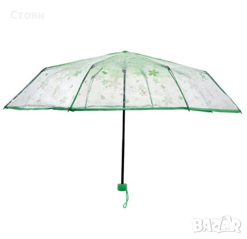 Сгъваем чадър за дъжд с ръчни прозрачни листа от Veraman 26 см, снимка 2 - Други - 42877165