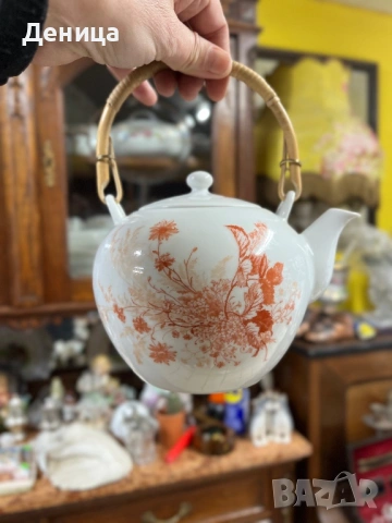 Seltmann Vohenstrauß 1965 Комплект за чай🧡 Бял порцелан и оранжеви цветни клонки. , снимка 10 - Сервизи - 53104264