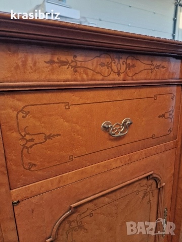 Античен Сет- Масивна Витрина с Писалище,Скрин и Маса+6 бр.Стола-внос от Германия!, снимка 5 - Витрини - 52882467