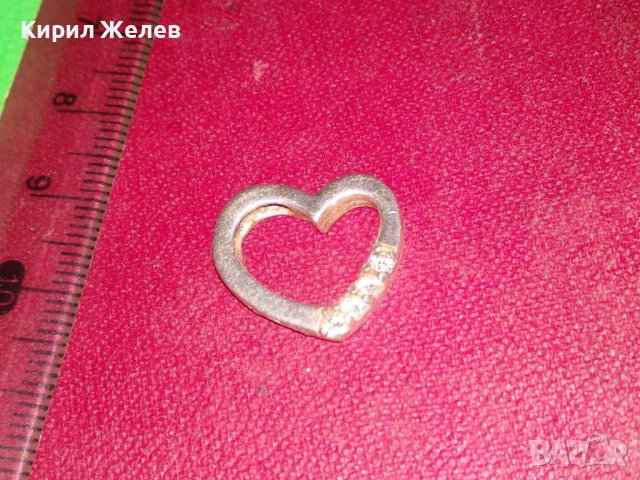 НЕЖЕН СЪРЦЕВИДЕН СРЕБЪРЕН СКЪПОЦЕНЕН МЕДАЛЬОН с БЯЛА ПОЗЛАТА и ЦИРКОНИ 35446, снимка 15 - Колиета, медальони, синджири - 39270618