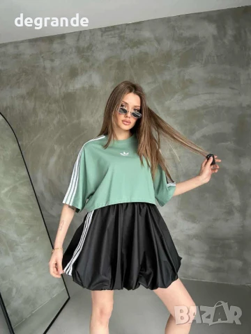 Дамски сет Adidas в розово и зелено, снимка 3 - Спортни екипи - 50814622