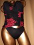 PURE 85/90 C Черен корсет на големи червени рози  , снимка 3