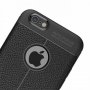 Силиконов кейс Litchi имитиращ кожа, За iPhone 11 Pro (5.8), Черен, снимка 2