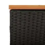 vidaXL Външна кутия за съхранение черна 110x50x54 см PE ратан акация, снимка 9