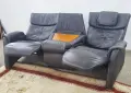 Релакс диван естествена кожа+маса, снимка 2