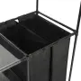 vidaXL Стойка за дрехи, метал и нетъкан текстил, 87x44x158 см, черна, снимка 2