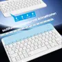 Ултра тънка Bluetooth клавиатура zoyu – безжична, презареждаема, QWERTZ, бяла, снимка 5