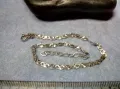 НЕЖНА СРЕБЪРНА ГРИВНА СРЕБРО 925 с БЯЛА ПОЗЛАТА АЖУРНА ВИНТИДЖ АРТ ПЛЕТКА 39281, снимка 5
