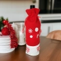 6260 Коледна дреха за бутилка с декорация снежинки и сърца, снимка 1