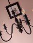 Черен витидж полилей-класически,модерен осветление з хол,всекидневна,спалня,шаби шик старинна  лампа, снимка 1 - Лампи за таван - 25318784