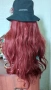 Бургундово червено дълга 70 см  лейс фронт перука на вълни, снимка 7