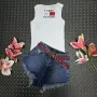 Tommy Hilfiger Дамски Летен Комплект Потник И Къси Дънки👚🩳Дамски Къс Екип Томи Хилфигер Код VL-36, снимка 3
