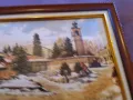 Картина масло авторска на Янко Янков -изглед от Габрово 296х220мм и 228х163мм вътре, снимка 6