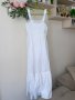 Нова дълга елегантна бяла рокля one size размер волани ластична горна част 100% памук памучна рокля , снимка 2