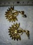 ЧИФТ СТАРИ ВИНТИДЖ АРТ ПОЗЛАТЕНИ КРИСТАЛИ ФЛОРАЛНИ ОБЕЦИ 28531, снимка 10