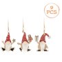 9 броя Дървени коледни висулки за елха, Гномче в 3 дизайна, 7см, снимка 2