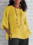 Дамска едноцветна блуза с три четвърти ръкави, 4цвята - 023, снимка 2