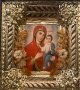 Руска домашна празнична икона Тихвинская чудотворна богородица от 19-ти век, снимка 1