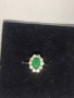 Сребърен пръстен с зелен камък, снимка 1 - Пръстени - 38734448