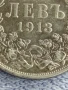 Сребърна монета 1 лев 1913г. Царство България Цар Фердинанд първи за КОЛЕКЦИЯ 40191, снимка 3