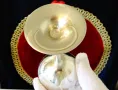 Старинна посребрена чаша на столче,бронз. , снимка 4