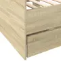 vidaXL Дневно легло с чекмеджета, без матрак, сонома дъб, 90x200 см, снимка 7