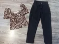 дънки с висока талия, и две блузки , снимка 8
