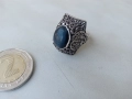 Пръстен с котешко око,сребро,филигран ажур, снимка 14