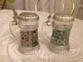 Vintage. Нови. Две немски халби за ракия с капаче от калай. Халба., снимка 2