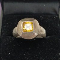 Красив сребърен пръстен с естествен камък #КТ54, снимка 3 - Пръстени - 44404233