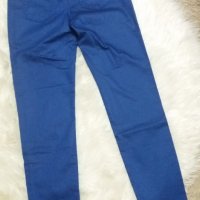 УНИКАЛЕН клин-панталон в кралскосин цвят, имитиращ кожен, снимка 2 - Клинове - 42604129