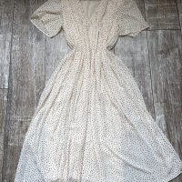 Елегантна нова романтична плисирана дълга нежна бяла рокля Zara , снимка 5 - Рокли - 40210139