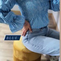 Ефекта дамска блуза риза светло синьо и бяло, снимка 3 - Ризи - 35925366