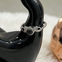 Сребърен пръстен с камъни и сърце, снимка 2 - Пръстени - 44278302