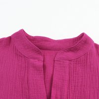 Дамска рокля тип риза в цвят циклама, 100% памук, снимка 6 - Рокли - 44177234
