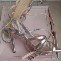 Елегантни сандали сребърни, снимка 2 - Сандали - 42208273