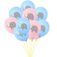 Слон слонче син розов Обикновен надуваем латекс латексов балон парти хелий или газ, снимка 1 - Други - 29111920