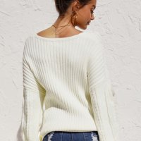 Дамски пуловер в бяло, снимка 15 - Блузи с дълъг ръкав и пуловери - 42781565