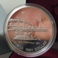 1 сребърен долар 1991 година Канада Елизабет II сребро в ТОП качество, снимка 2 - Нумизматика и бонистика - 35285275