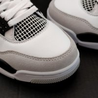 Нови Оригинални Обувки Nike Air Jordan Retro 4 Military White Black Бели Маратонки Кецове Размер 42 , снимка 4 - Кецове - 39713455