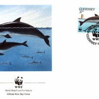 Гърнси 1990 4 броя FDC Комплектна серия - WWF, снимка 1 - Филателия - 38618639