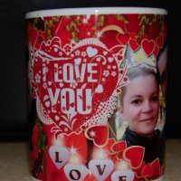Чаша за влюбени със снимка!Чаша за Свети Валентин I LOVE YOU!, снимка 1 - Романтични подаръци - 31581528