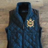 Polo Ralph Lauren Equestrian Vest Suede Trim White Quilted Full Zip - страхотен дамски елек, снимка 4 - Елеци - 42925536