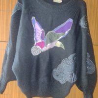  Пуловер-блузон с апликации, снимка 1 - Блузи с дълъг ръкав и пуловери - 42388509