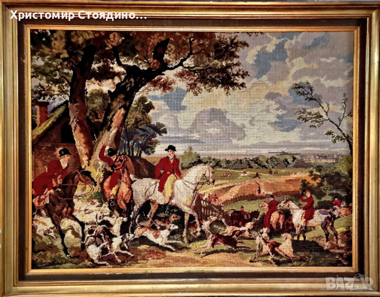 Стар гоблен "На лов ", снимка 1