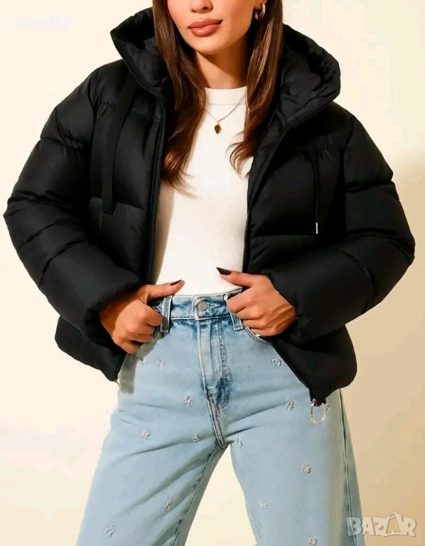 Късо Черно Зимно Дамско Яке , снимка 1